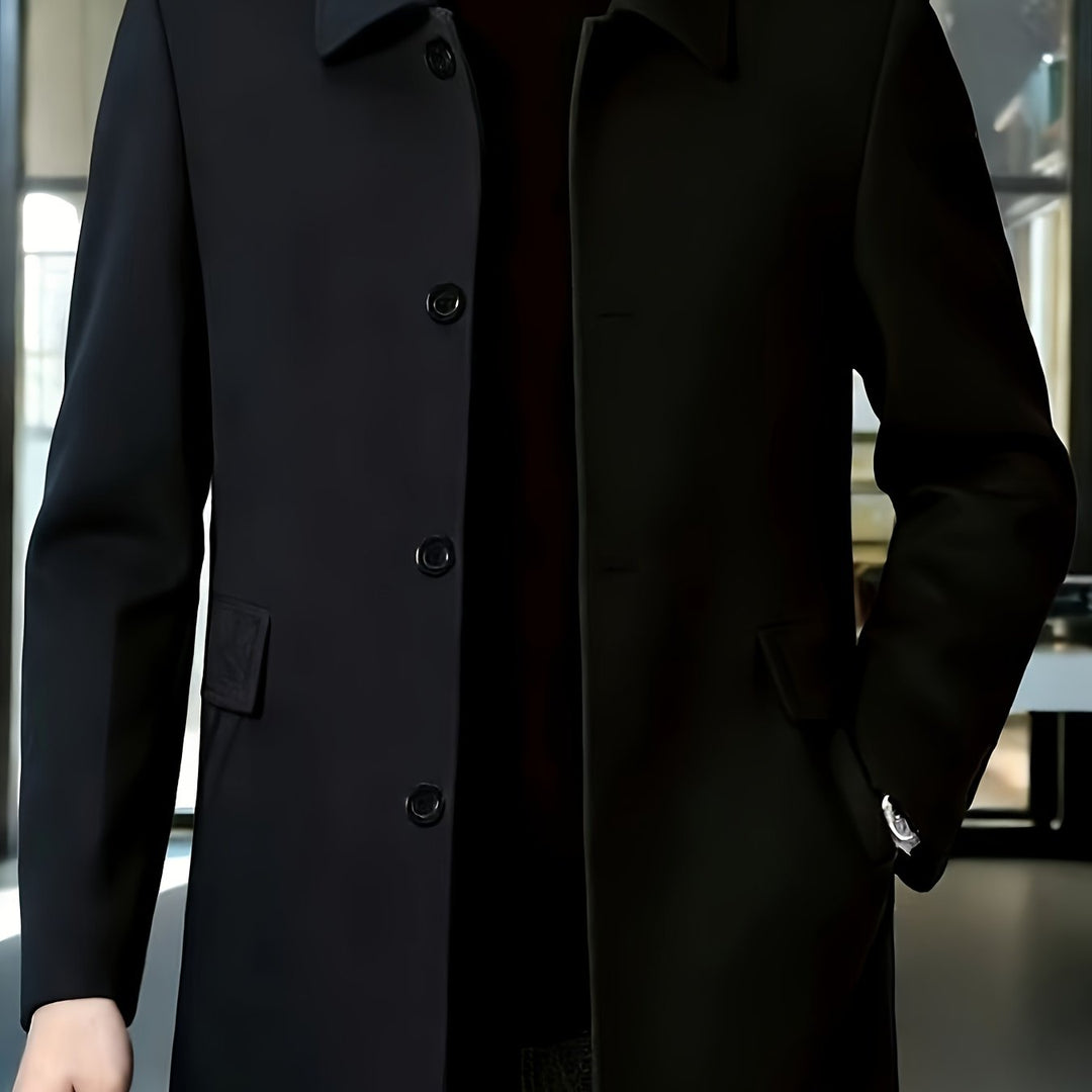 Single-Breasted Overcoat, Men's Refined Fit
