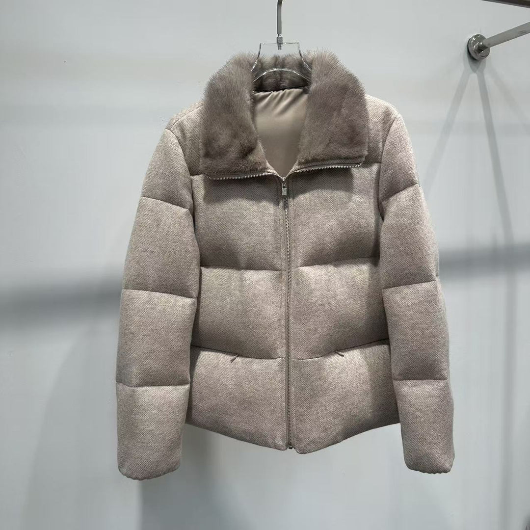 Women's Winter Puffer Jacket – Gray, Khaki