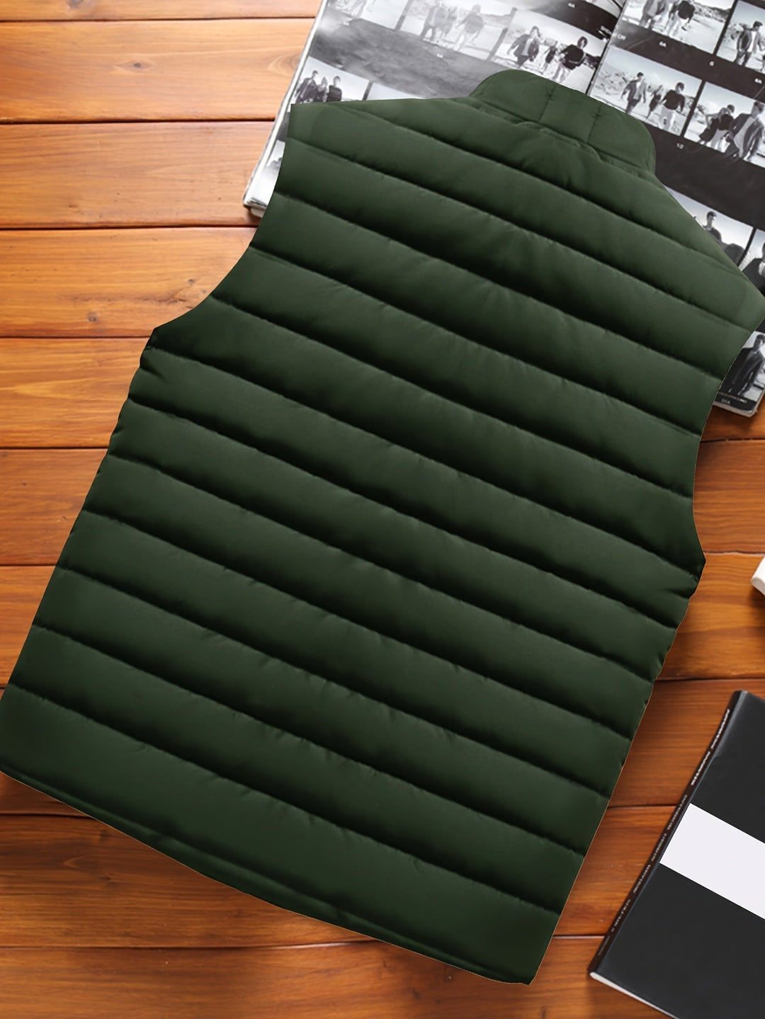 Quilted Stand-Collar Vest for Men, Plus Size