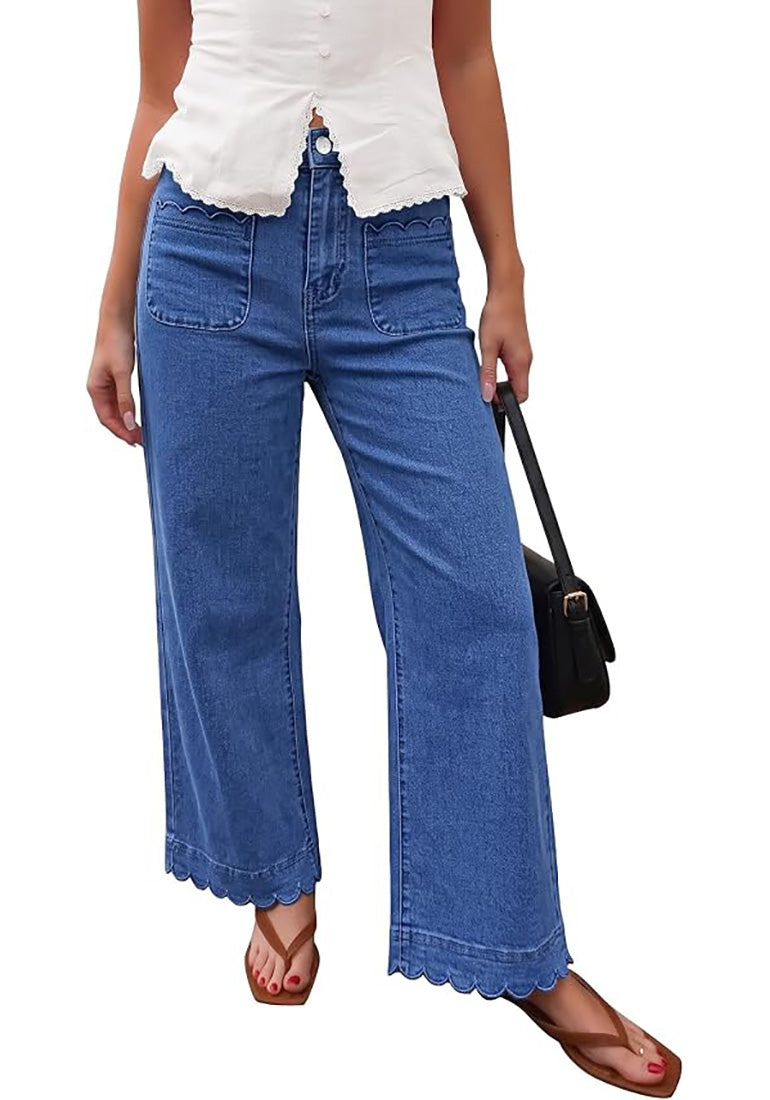 Women's Cotton Blend Ankle-Length Jeans – Classic Blue