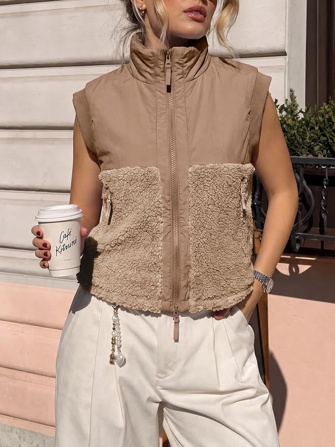 Women's Quilted Sherpa Zip-Up Jacket