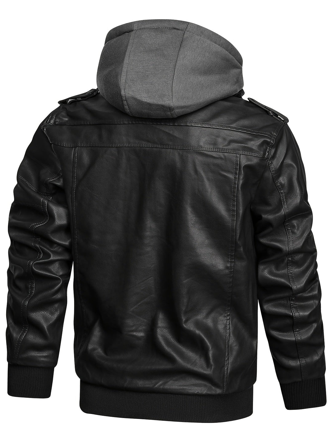 Hooded Biker Jacket for Men, Rugged Style