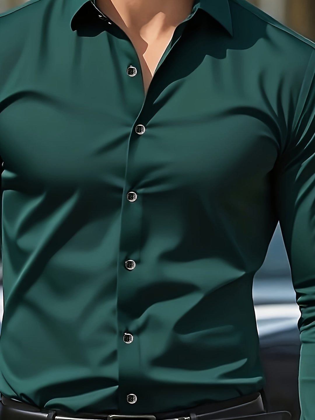 Slim-Fit Dress Shirt for Men, Refined Style