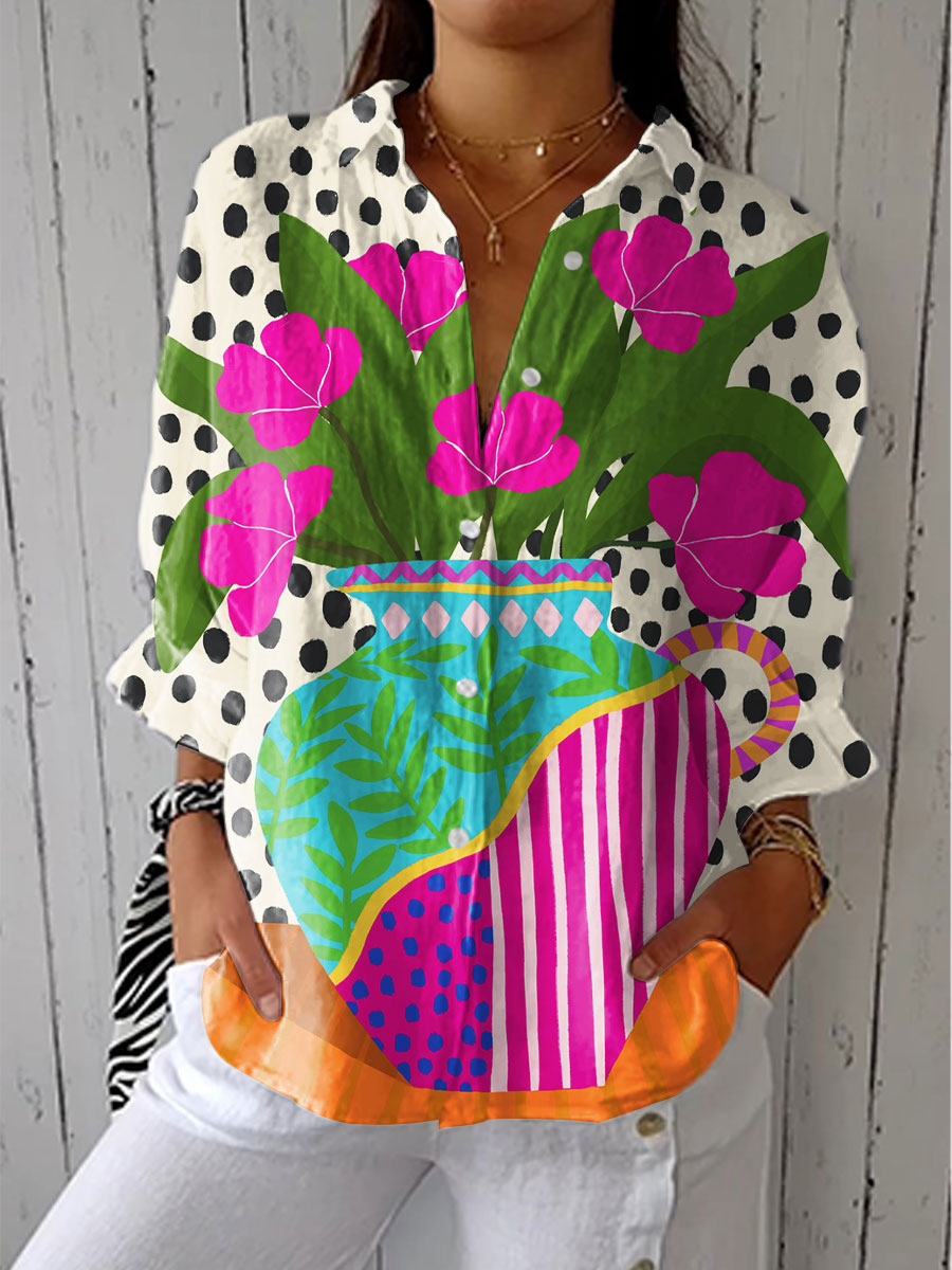 Multicolor Stylish Multicolor Blooming Blouse for Women