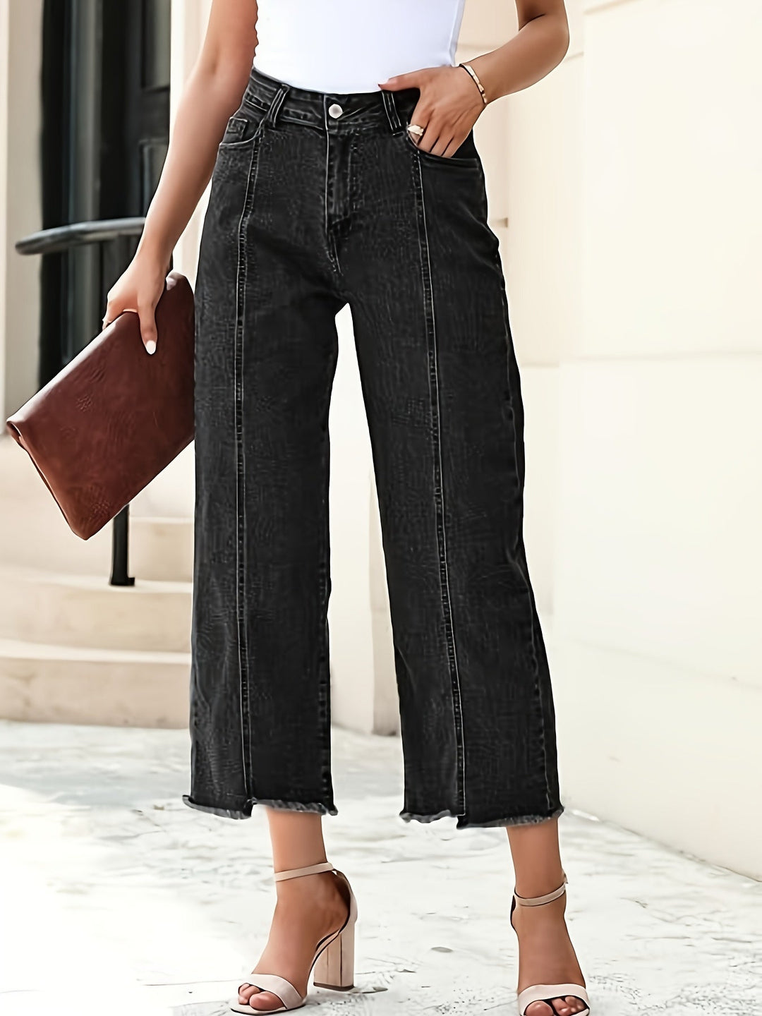Tailored Cropped Straight-Leg Jeans for Women