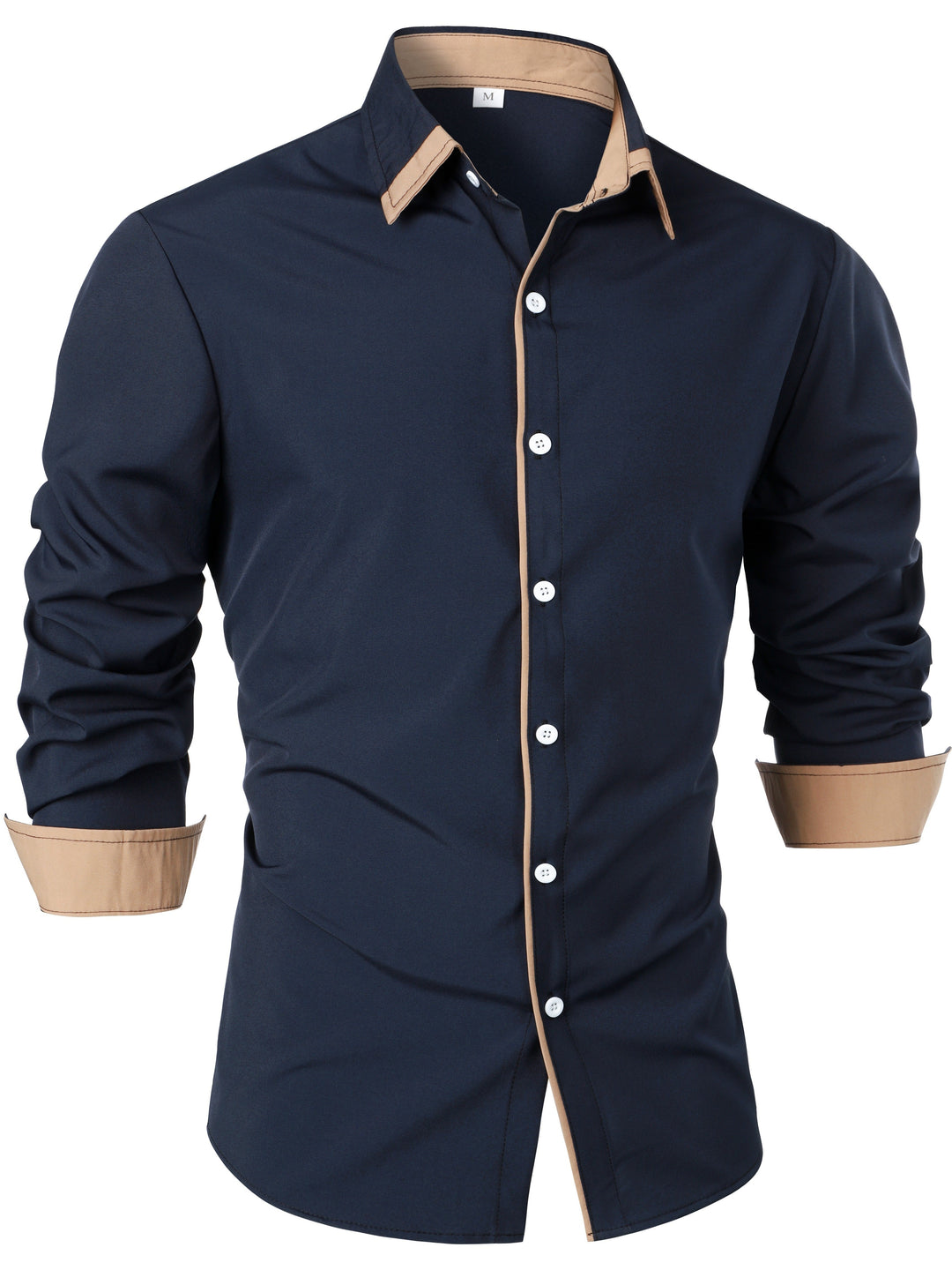 Ladies Contrast-Trim Long Sleeve Shirt