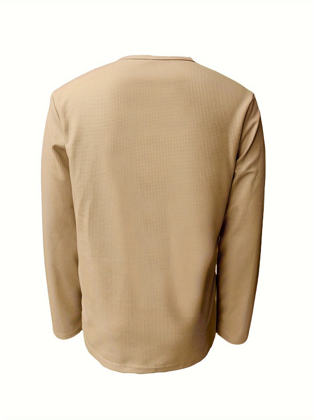 Textured Long-Sleeve Henley for Men