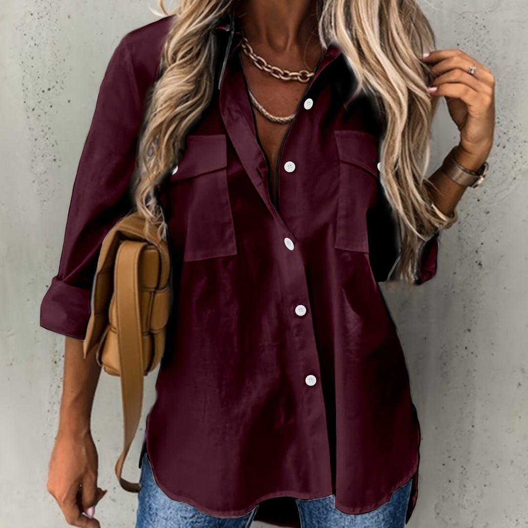 Button-Front Shirt for Women, Relaxed Style