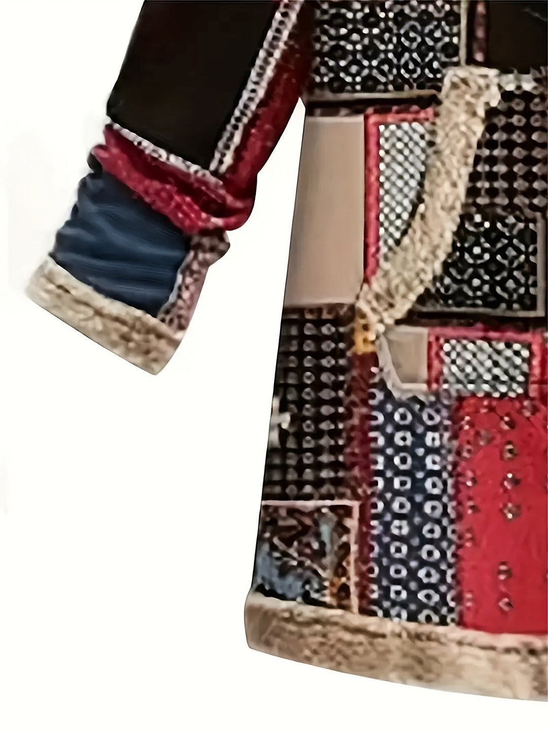 Multicolour Print Patchwork Hooded Jacket for Women