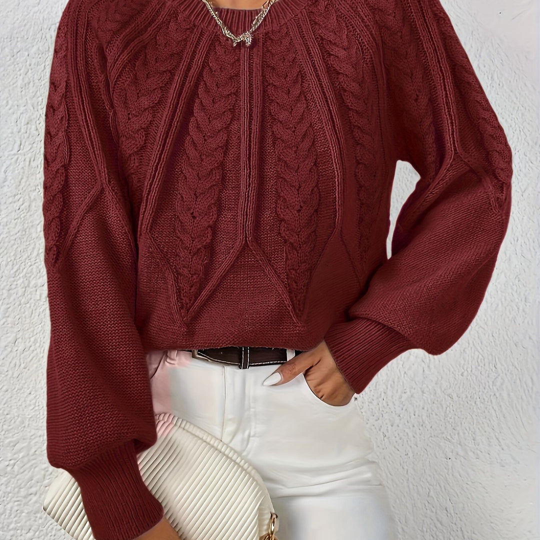 Relaxed Cable-Knit Sweater for Women