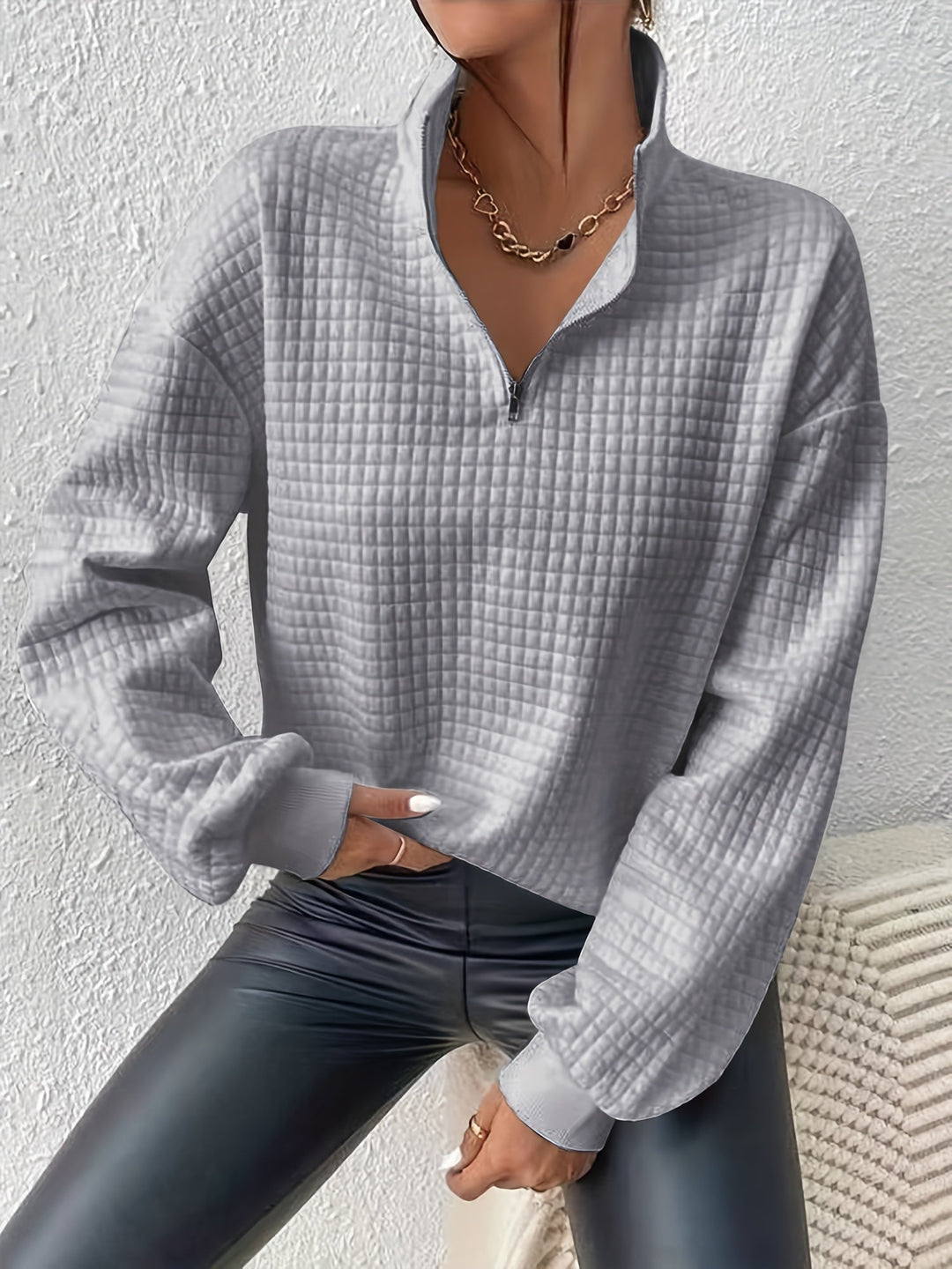 Quarter-Zip Pullover for Women, Relaxed Style