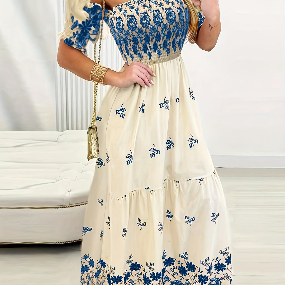 Women's Off-the-Shoulder Floral Maxi Dress