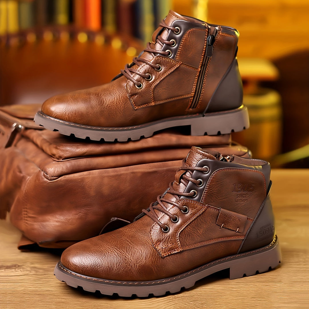 Men's Rugged Lace-Up Ankle Boots