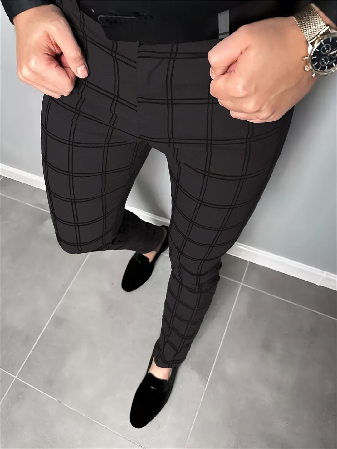 Refined Slim-Fit Trousers for Men, Plus Size