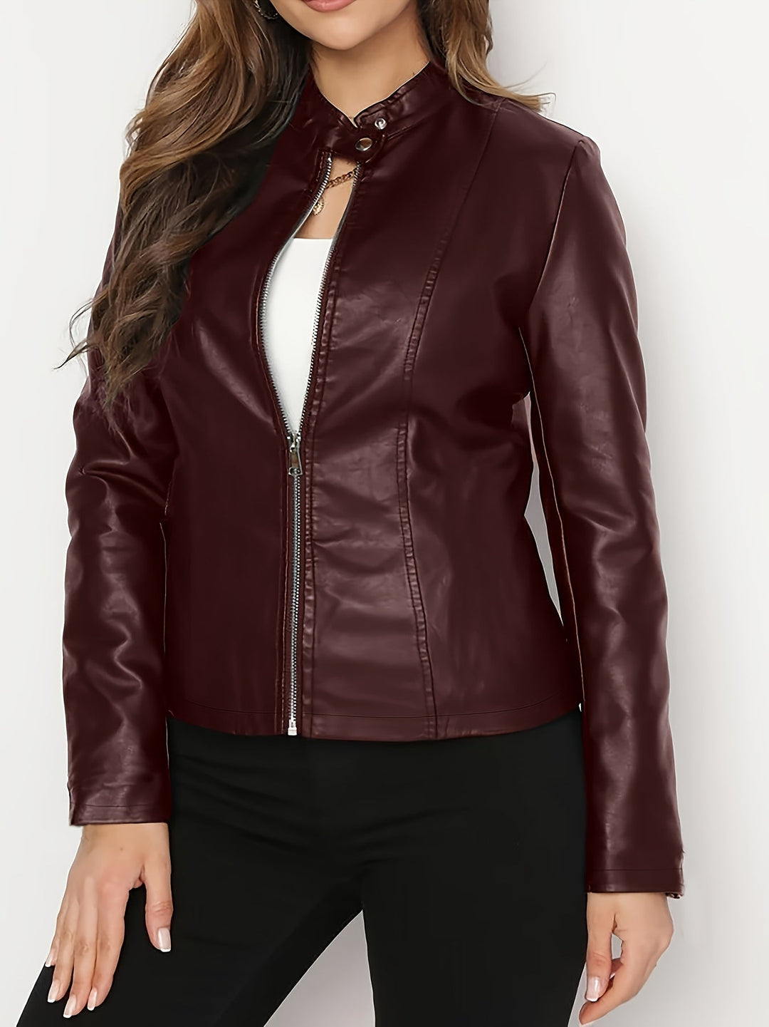 Women's Zip-Front Biker Jacket