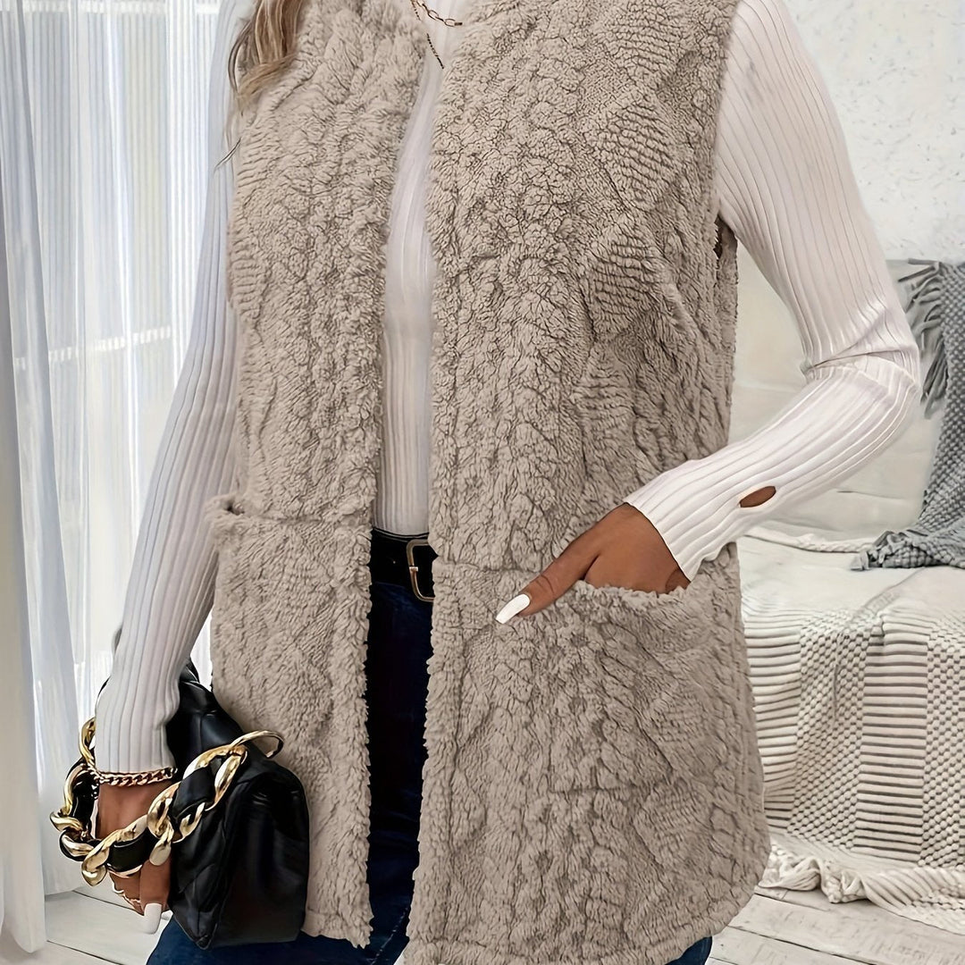 Textured Sleeveless Vest, Women's Cozy Fit
