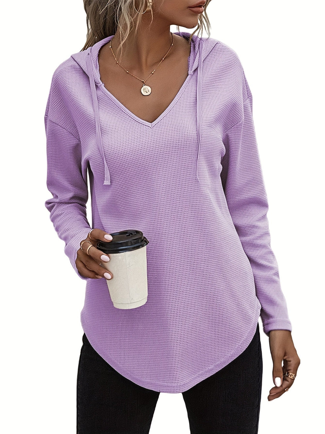 Women's Relaxed V-Neck Hoodie