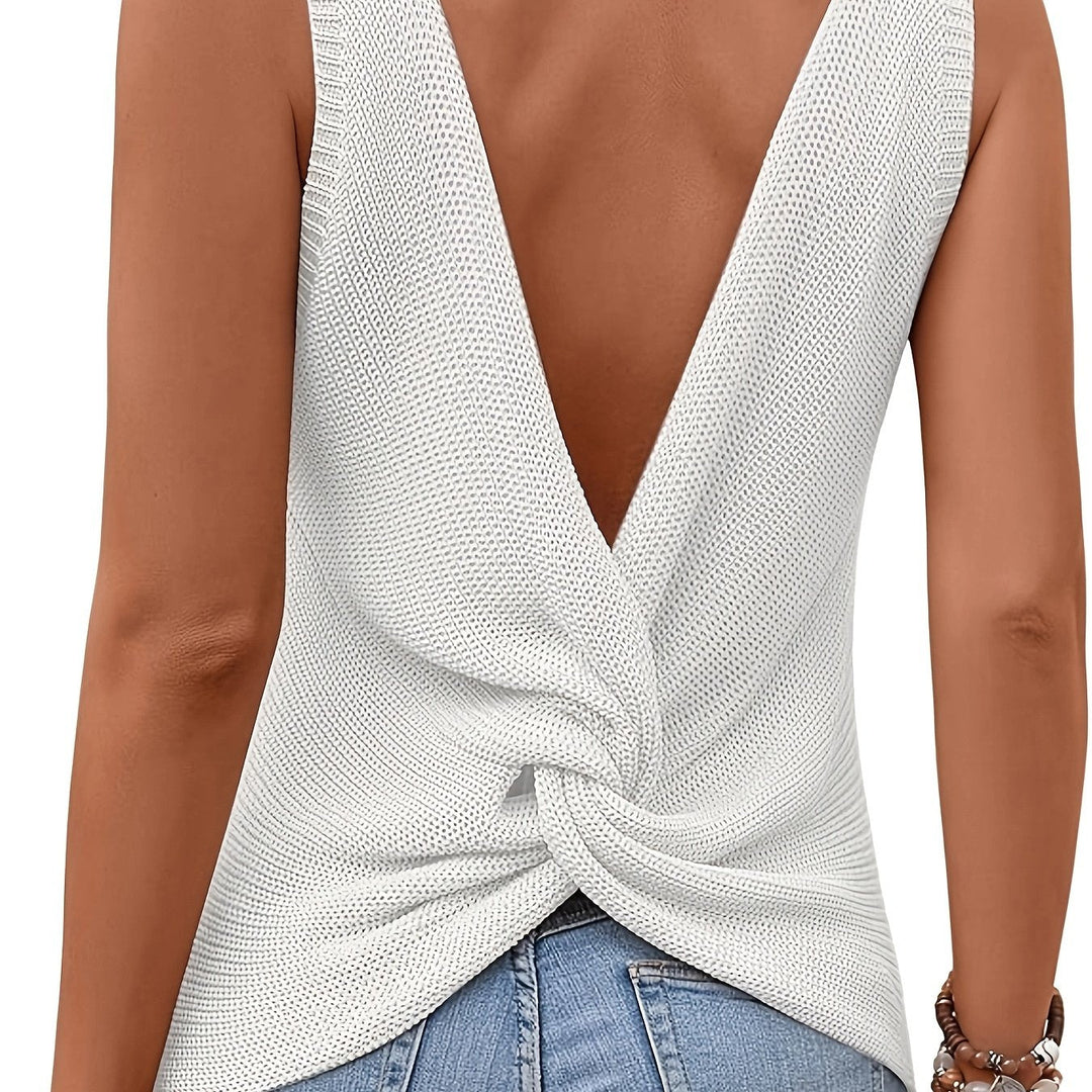 Sleeveless Knit Tank Top for Women, Relaxed Style
