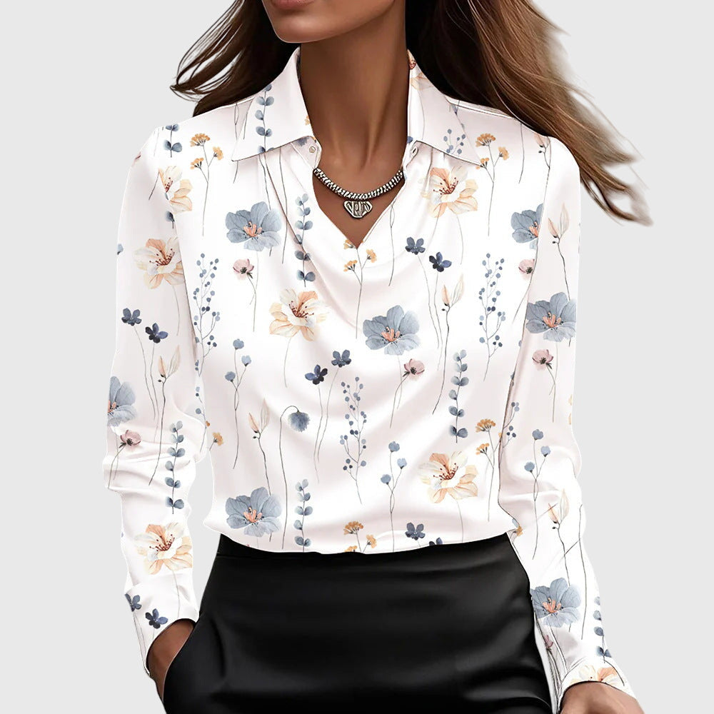 Draped Elegant Blouse for Women, Plus Size