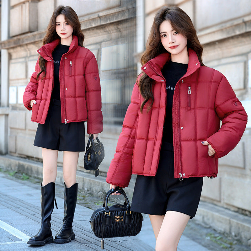 Women's Winter Puffer Jacket – Black, Blue, Gray, Red, Yellow