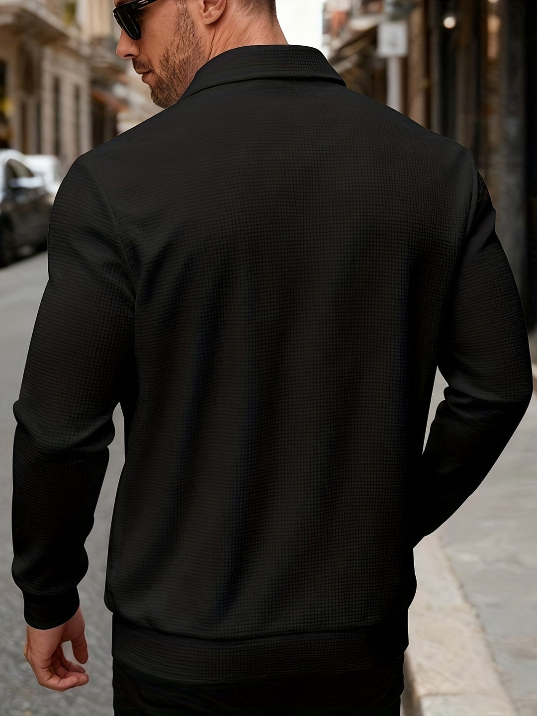 Textured Zip Jacket for Men, Plus Size