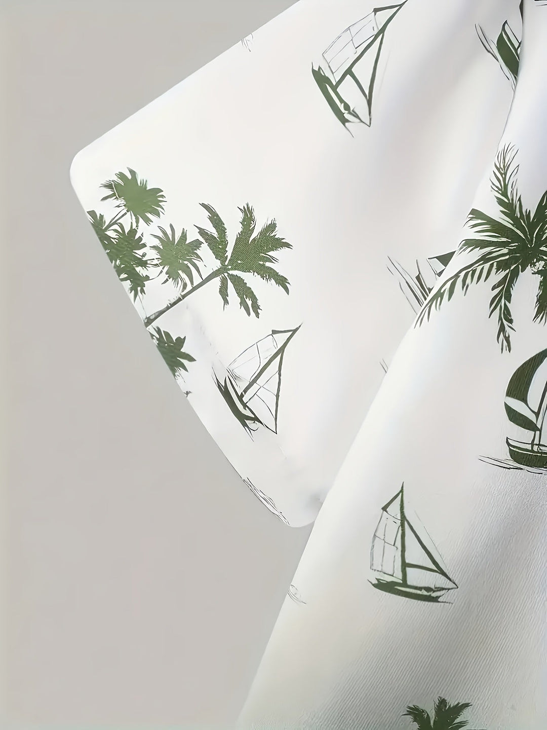 Coastal Print Shirt and Shorts Set for Men