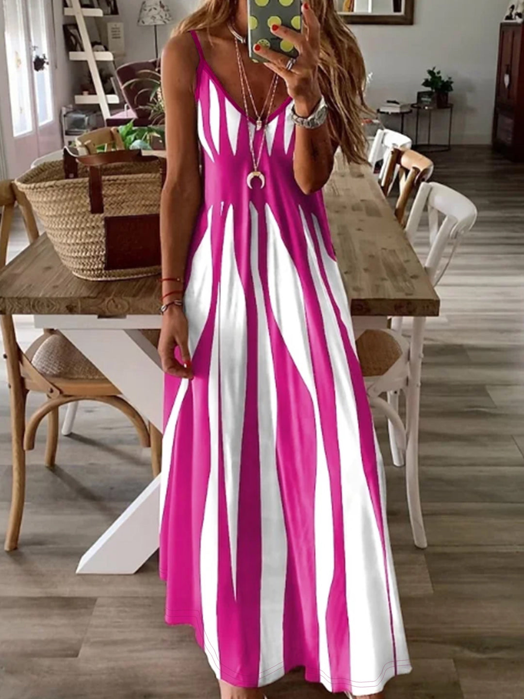 Flowing V-Neck Maxi Dress for Women