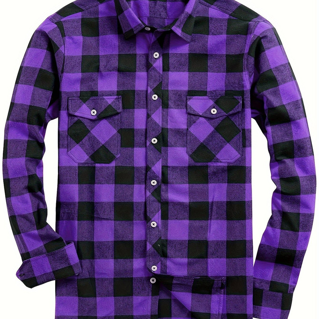 Checked Flannel Shirt for Men, Classic Style