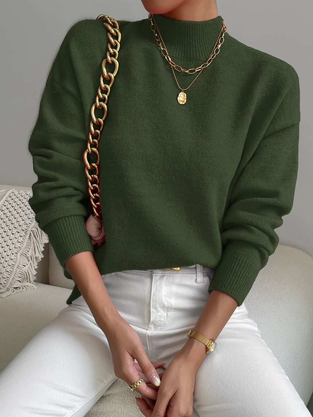 Mock Neck Sweater, Women's Refined Fit