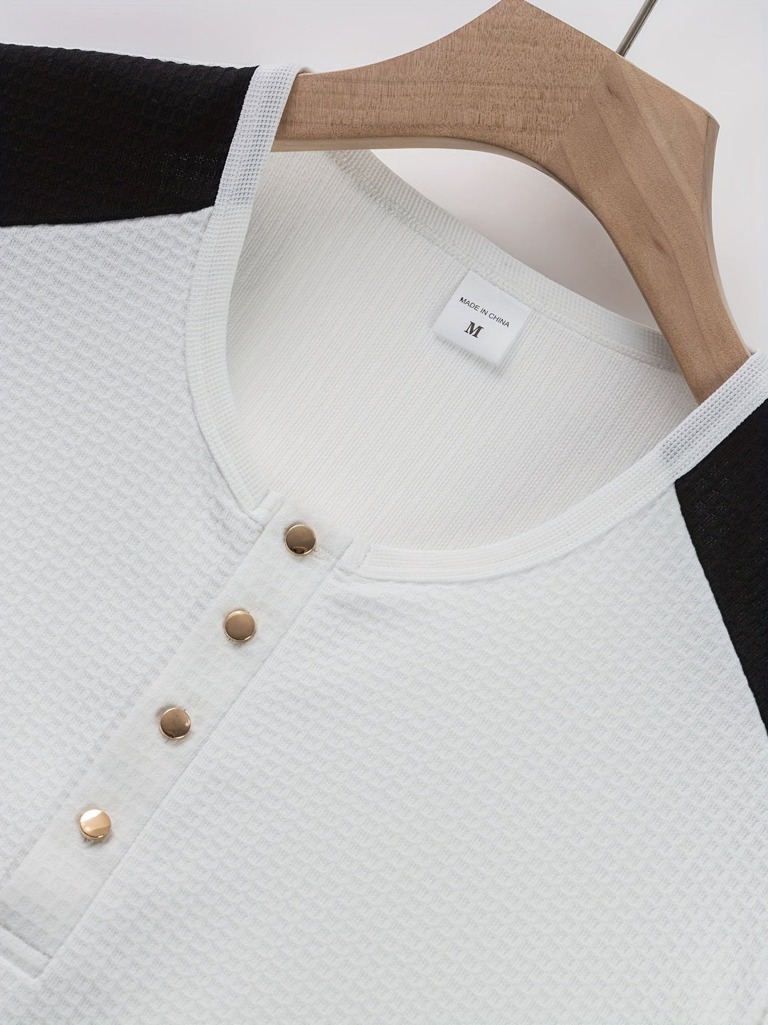 Textured Long-Sleeve Henley for Men, Plus Size
