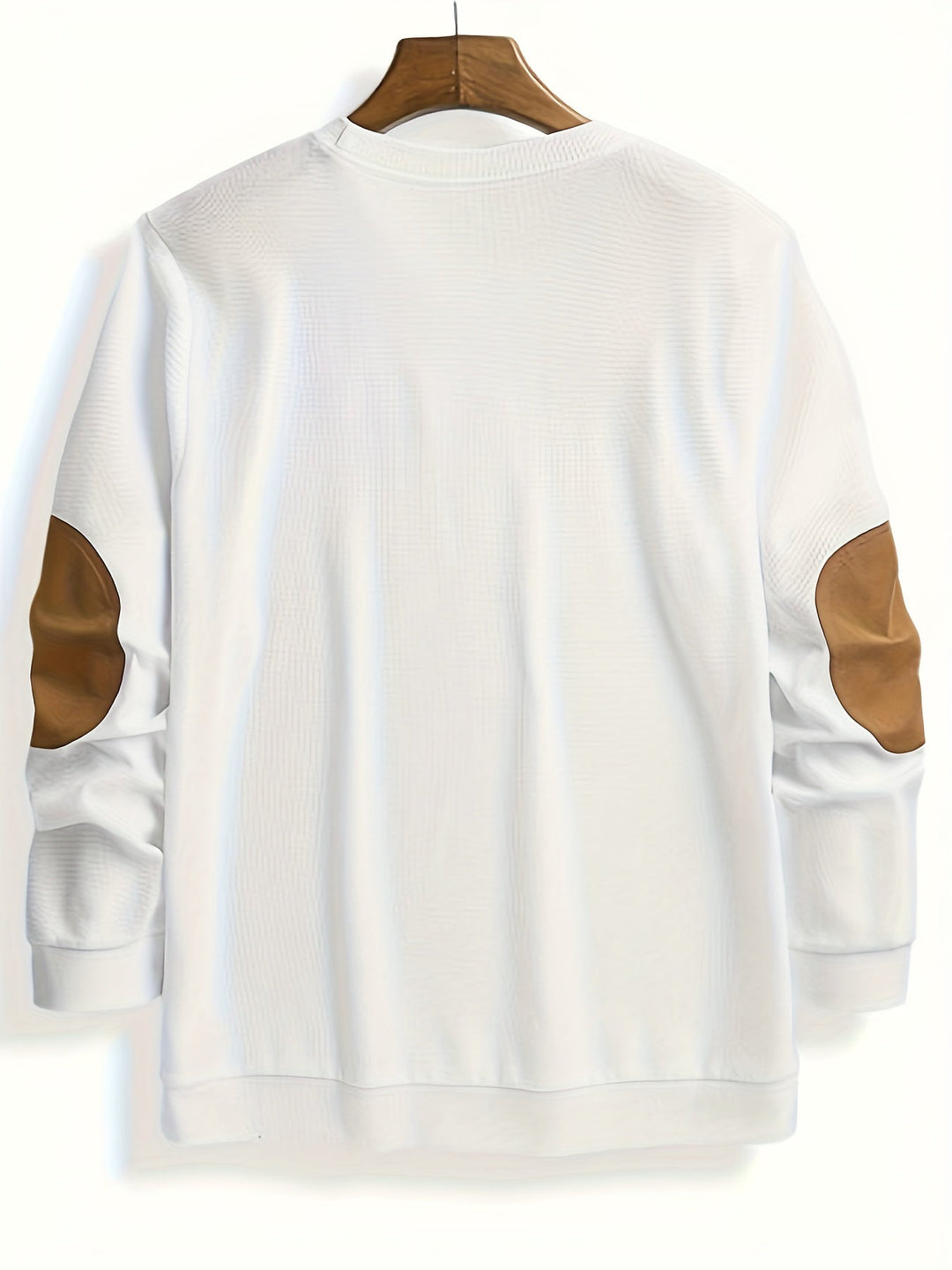 Textured Elbow-Patch Pullover for Men, Plus Size