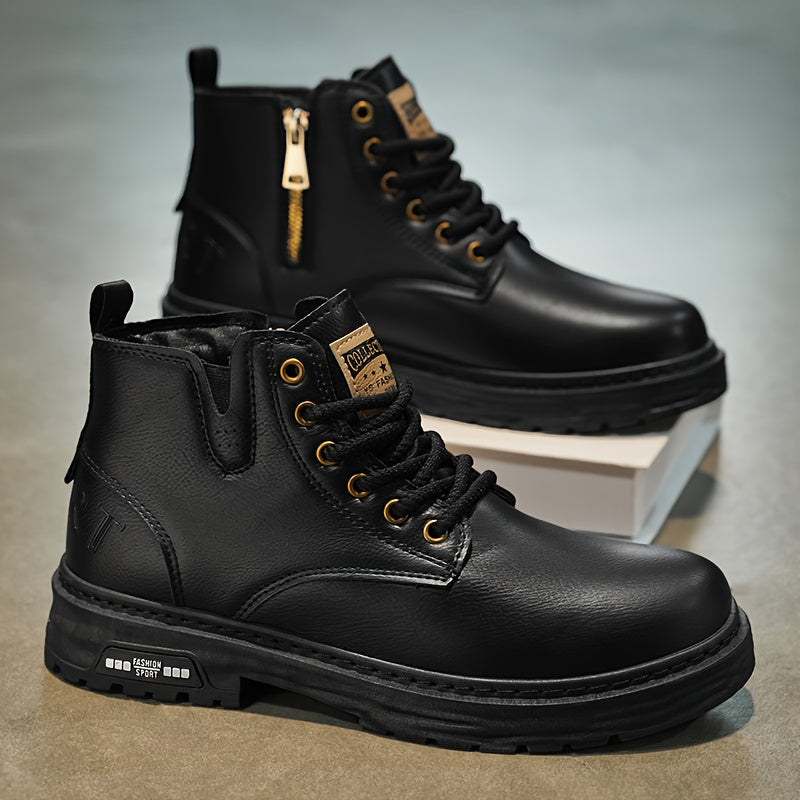 Rugged Lace-Up Ankle Boots for Men