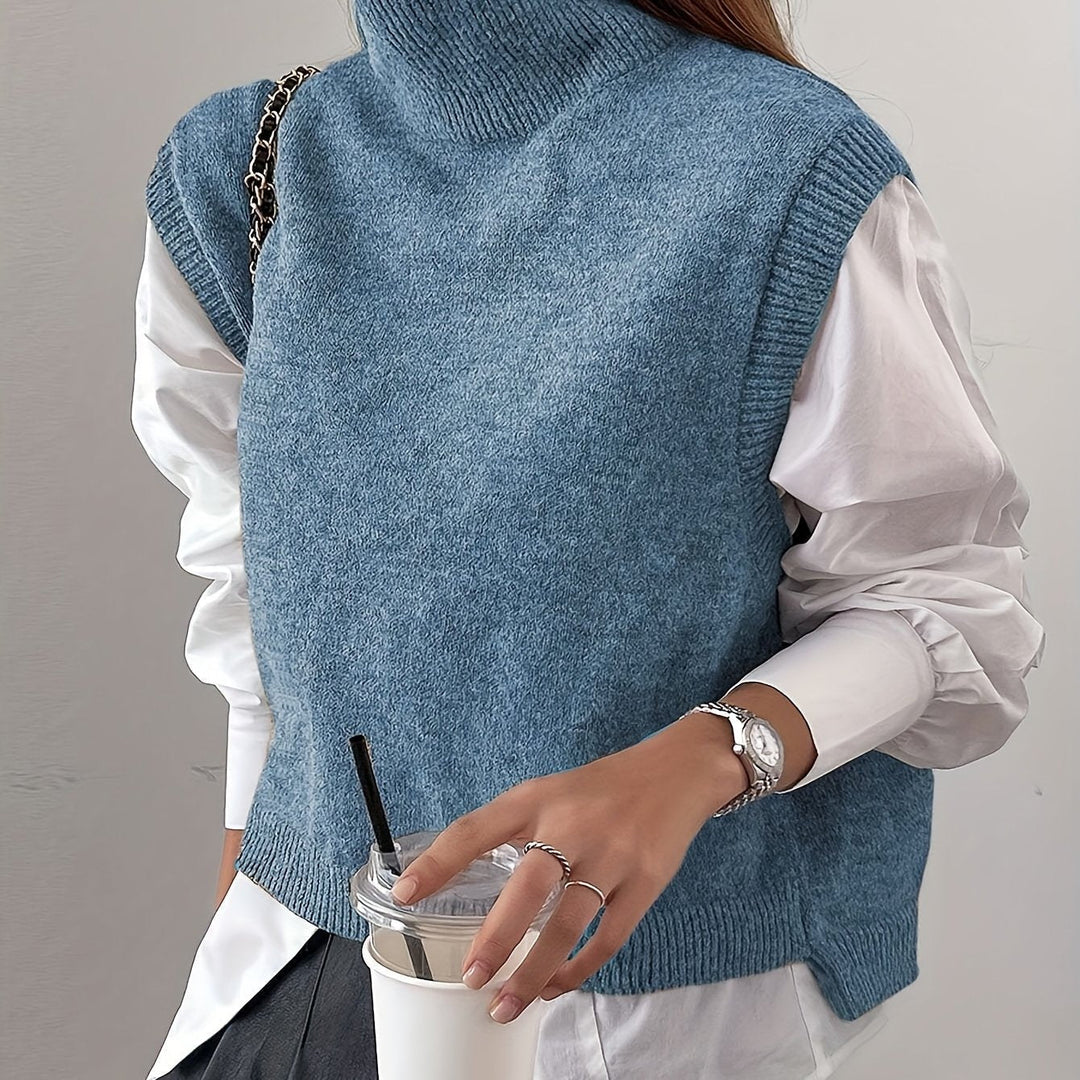 High-Neck Sweater Vest for Women