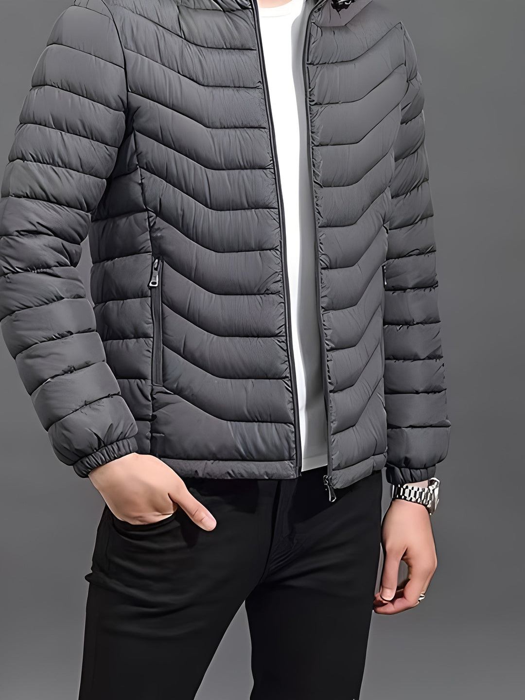 Men's Hooded Quilted Puffer Jacket