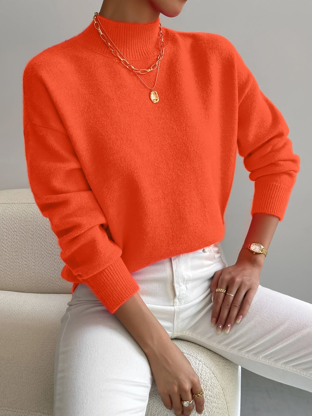 Mock Neck Sweater, Women's Refined Fit