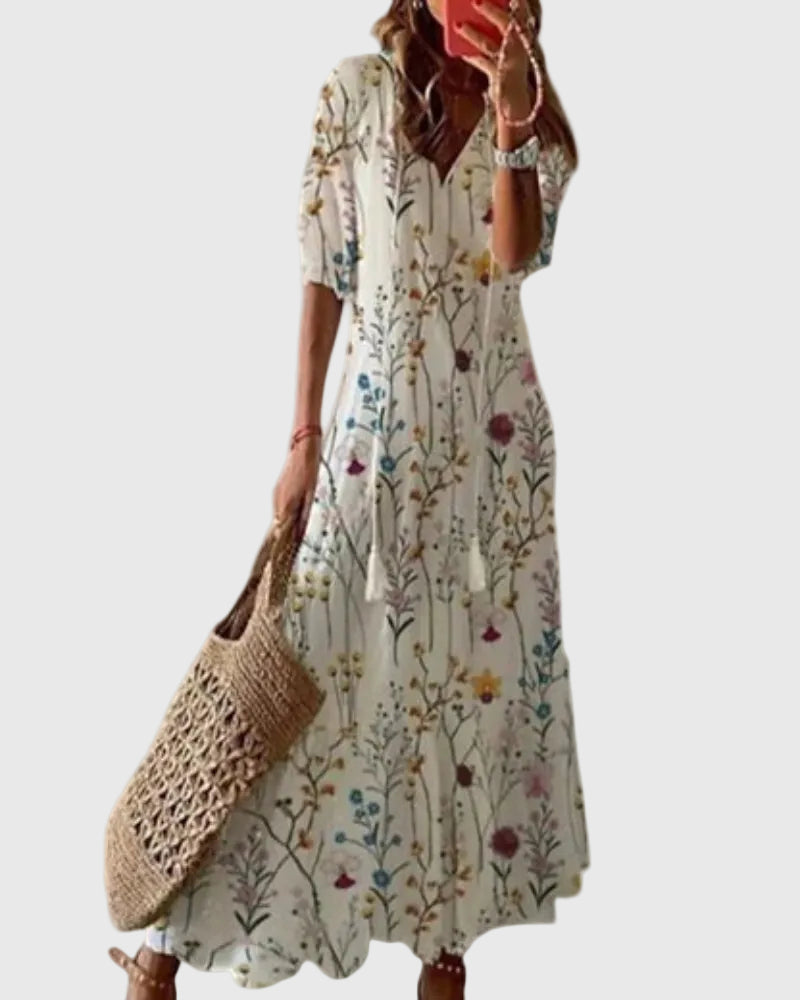 Boho Vintage Summer Maxi Dress for Women, Plus Size
