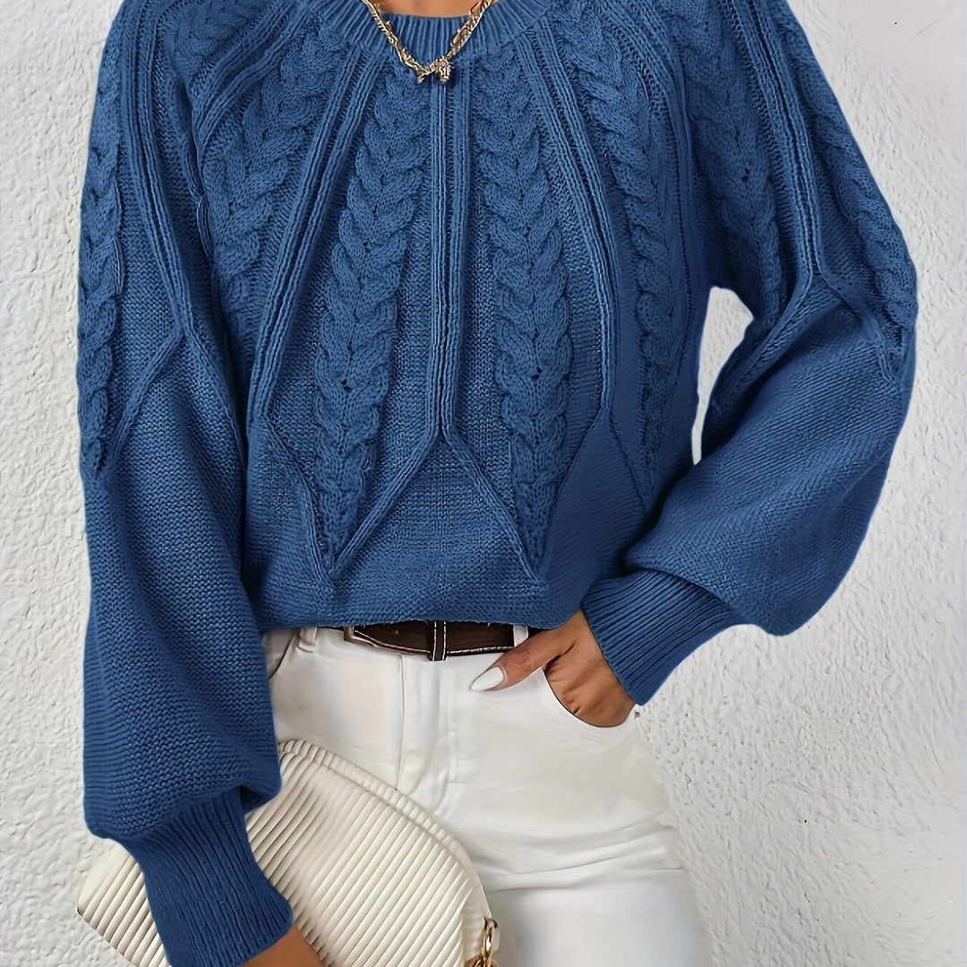 Relaxed Cable-Knit Sweater for Women