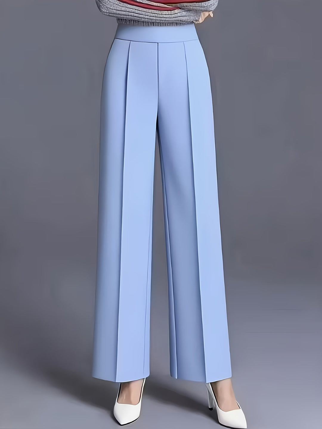 Ladies High-Waisted Wide-Leg Pants