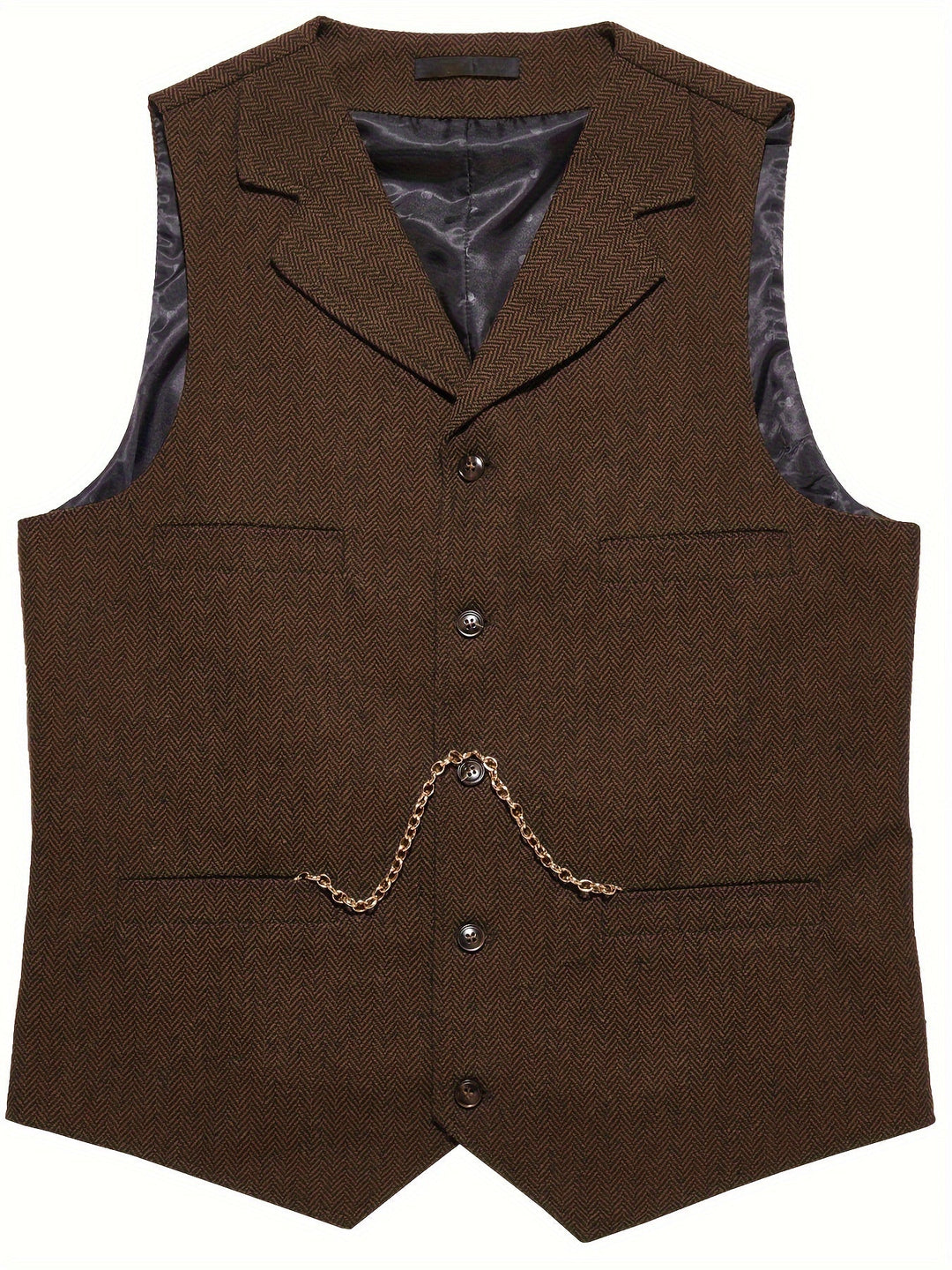 Refined Herringbone Waistcoat for Men
