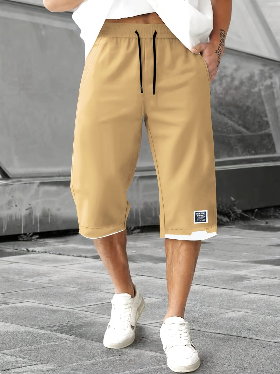 Plus Size Relaxed Drawstring Shorts for Men