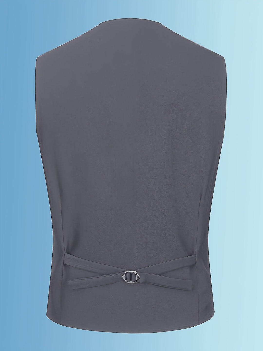 Grey Tailored V-Neck Vest for Men