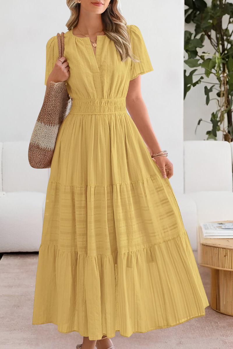 Tiered Flutter-Sleeve Maxi Dress for Women