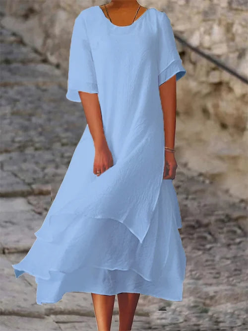 Women's Flowing Layered Midi Dress