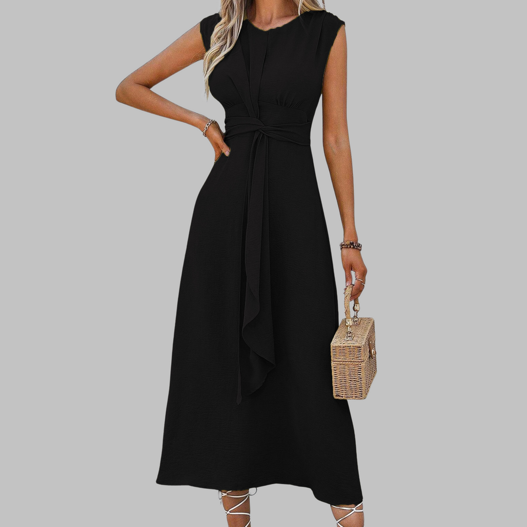 Sleeveless Round Neck Maxi Dress, Women's Elegant Fit
