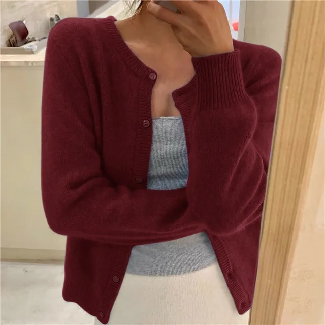 Button-Front Cardigan for Women, Soft Style