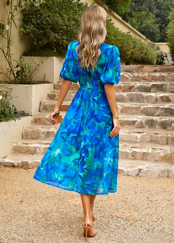 Floral Midi Dress, Women's Flattering Fit