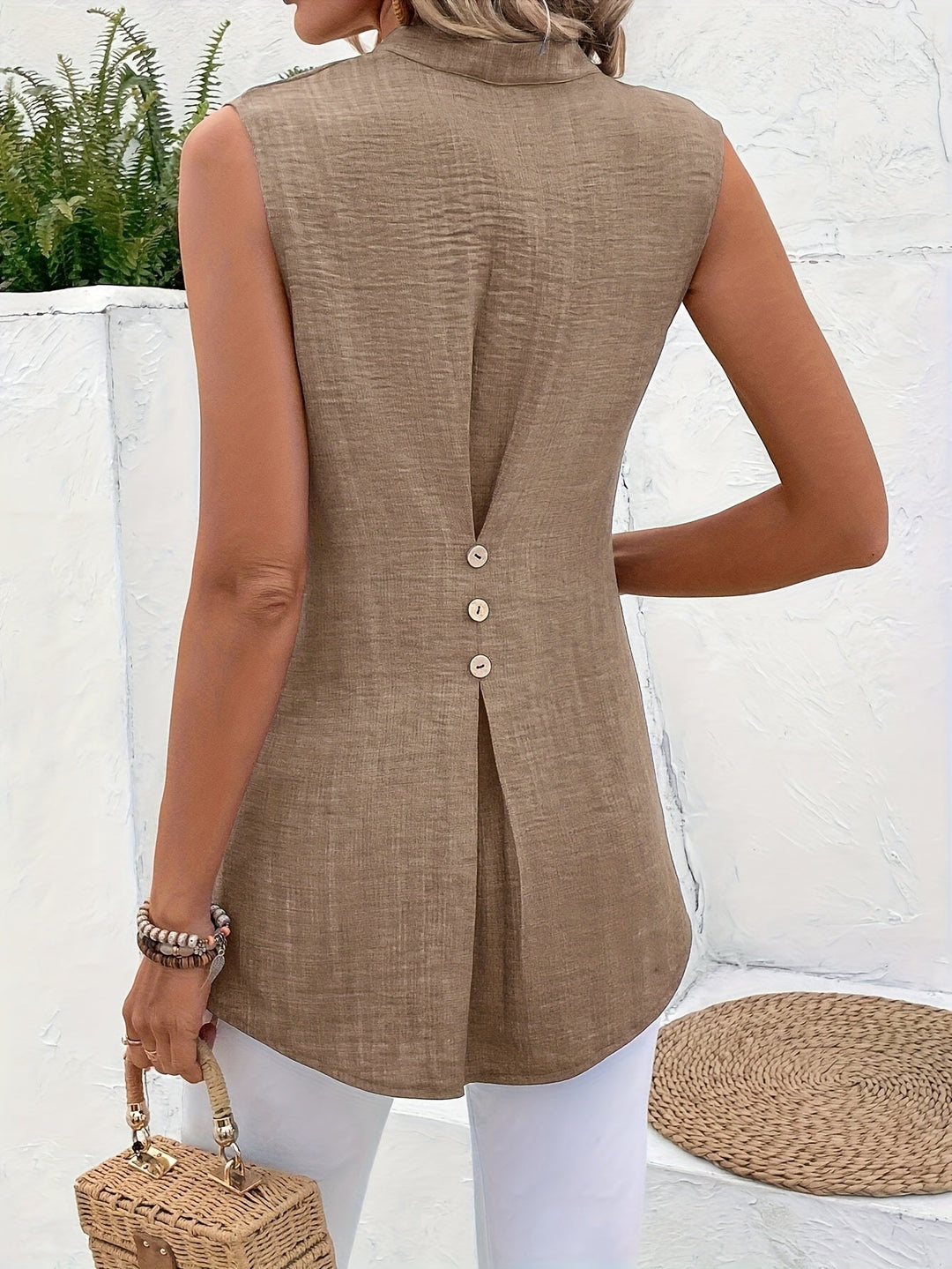 Relaxed Sleeveless Blouse for Women