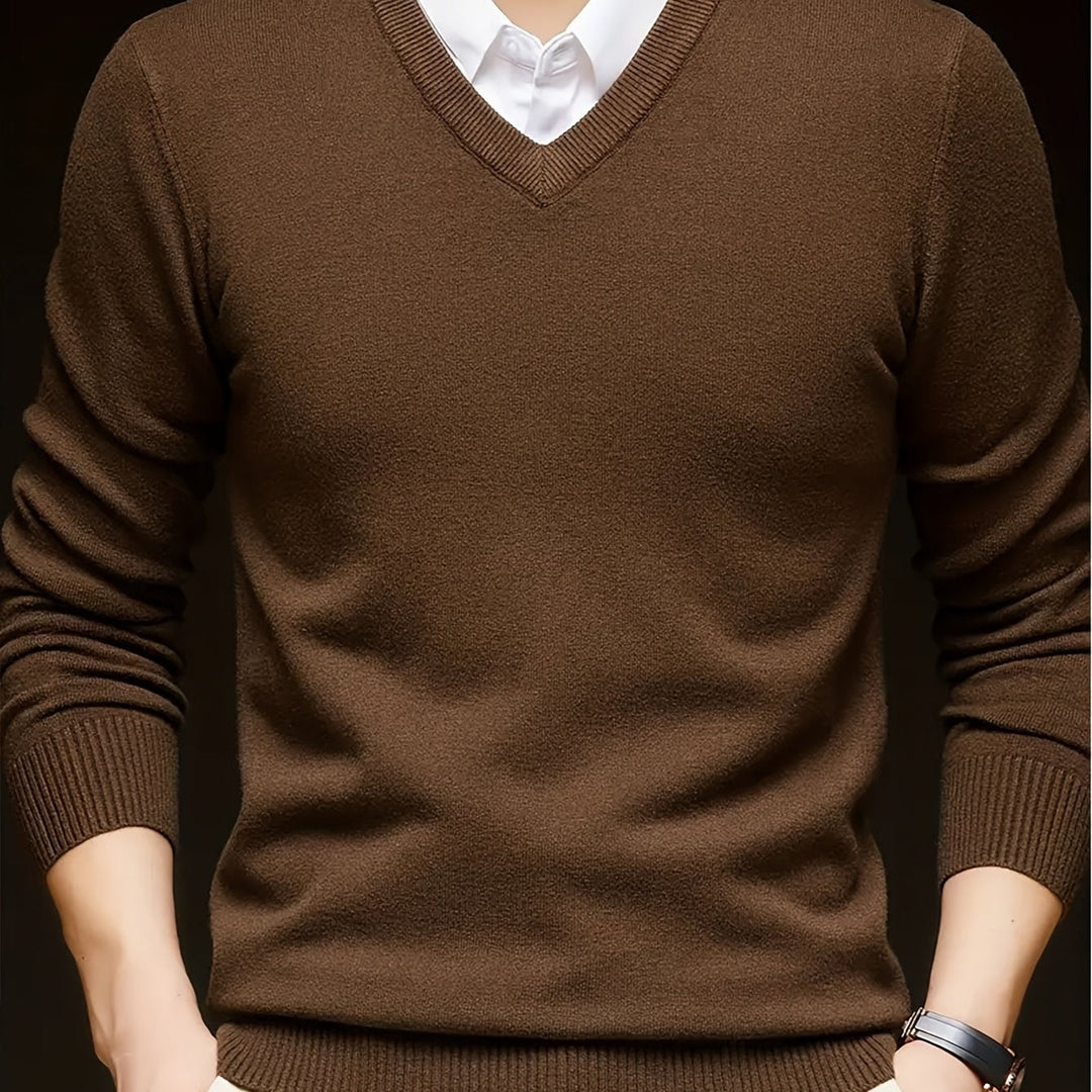 Refined V-Neck Sweater for Men