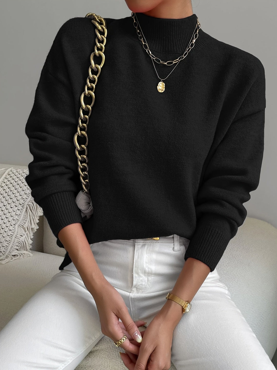 Mock Neck Sweater, Women's Refined Fit