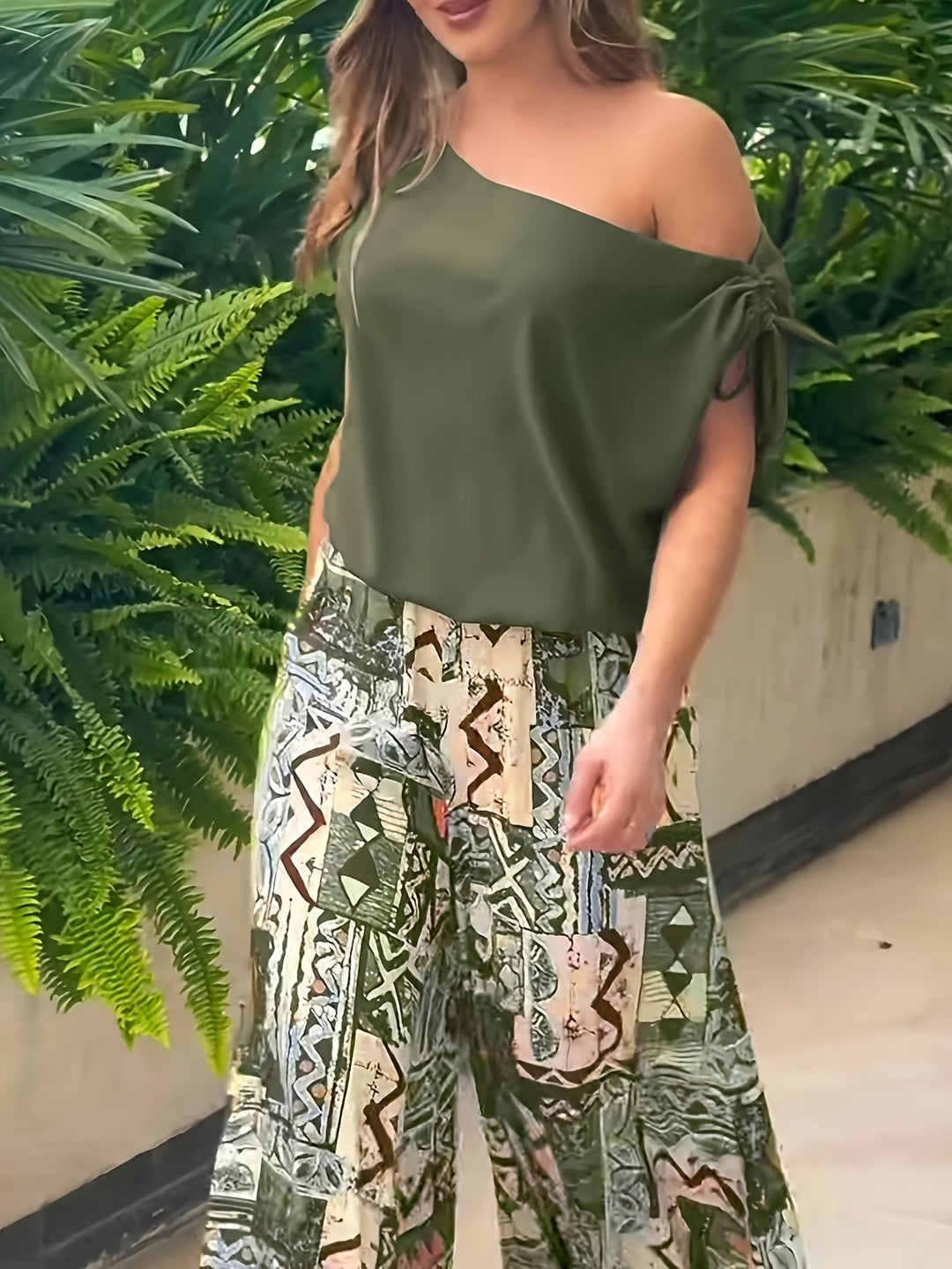 Fern Green Effortless Two-Piece Set for Women
